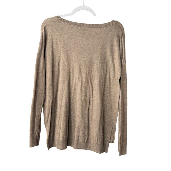 Gap Mens M Cotton Blend Pullover Solid Beige Round Neck Sweater New with Tags - Picture 2 of 6